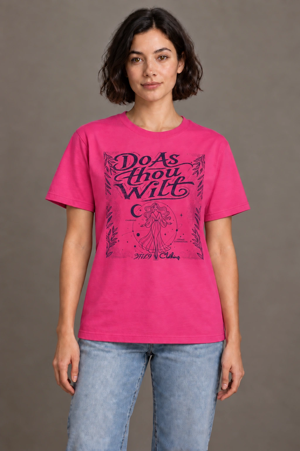 Scarlett 93 2016 Tee - Розовый Heliconia, на модели